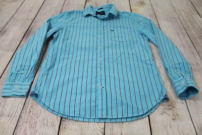 American Eagle AEO Vintage Fit Blue Striped Button-Up Long Sleeve Shirt LT Tall - Image 1 of 4