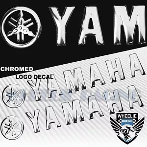X2 6.25" EXTRA 3D SHINY ABS EMBLEM DECAL WING LOGO+LETTER STICKER YAMAHA CHROME - Picture 1 of 1