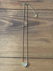 Michael KORS Gold & Silver Tone Pave Crystal Heart Shape Pendant Chain Necklace - Picture 1 of 15