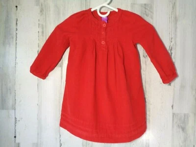 Vestido Niñas Rojo Pana J Caqui Pliegues Talla 4 Navidad Vacaciones San Valentín Foto 1 de 4