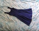 Topshop Dark Purple "inky"  Stretch Cotton Jersey Skater Dress Size 8 Short Mini