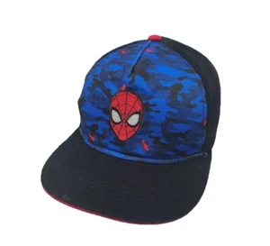 Marvel Spiderman Snapback Hat Baseball Cap Youth Boys One Size Black Blue Camo - Picture 1 of 6