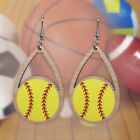 Wassertropfen-Sport-Ohrringe Lässige hohle Holzohrringe für die Reise (Softball)