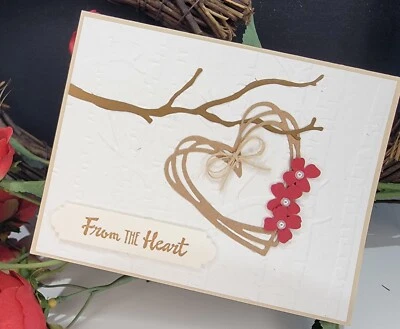 Valentine's Day Handmade Card Kit, Stampin' Up!, Heart Wreath, From The Heart, - Image 1 of 4