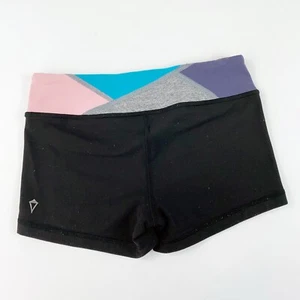 Lululemon Ivivva Booty Dance Shorts Girls 12 Gymnastic Pink Black Reversible - Picture 1 of 7