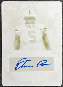 2020 LEAF ULTIMATE DERRICK BROWN YELLOW PRINTING PLATE AUTO #1/1 - Picture 1 of 2