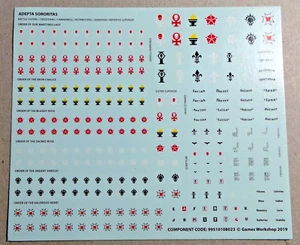 Adepta Sororitas Transfer Sheet 2019 - 40K Decals - New and Unused - Picture 1 of 1