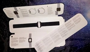 Bracelet Apple Watch 45 mm cuir maillon minuit M/L boîte ouverte NEUF - Photo 1 sur 6