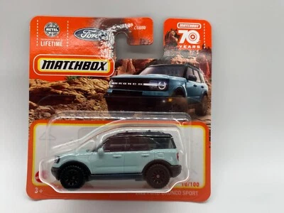 Ford Bronco Sport 2022 Matchbox #10 azul pálido 2023 sellado Foto 1 de 4