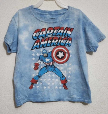 Marvel Captain America Graphic Print Boys XS Short-Sleeve T-Shirt - Image 1 of 3