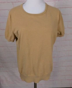 Lands' End Camel Short Sleeve Sweater Top M 10–12 Soft Knit - Picture 1 of 11