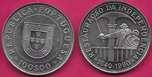 PORTUGAL 100 ESCUDOS 1990 UNC 1 YEAR TYPE,RETAURACAO DA INDEPENDENCIA RESTAURA - Bild 1 von 1
