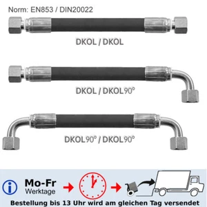 ✅Premium Hydraulikschlauch 15L M22x1,5 DN12 2SN DKOL/90 Länge+Anschlüsse wählbar - Bild 1 von 9