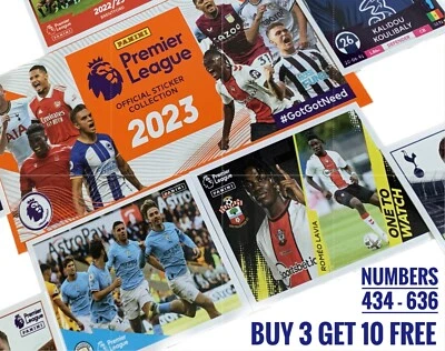 Panini FOOTBALL 2023 Premier League 22/23 STICKERS, #434-636, Buy 3 Get 10 Free