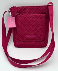 Borsa a tracolla VERA BRADLEY Iconic RFID Mini Hipster (ROSA PASSIONE) NUOVA - Foto 1 di 10