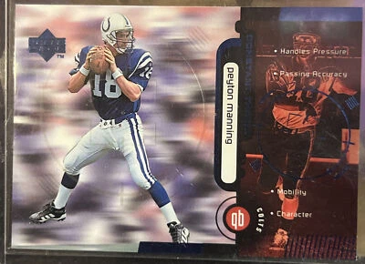 1998 Upper Deck #CT2 Peyton Manning Constant Threat Blue RC MINT HOF - Image 1 of 2