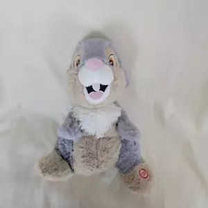 Hallmark Bambi Talking Thumper Rabbit Plush Toy Gray 11 In - Picture 1 of 6