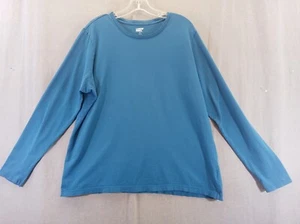 Lands End t shirt Girls youth 18 Blue long sleeve Cotton work Shell Layer - Picture 1 of 20