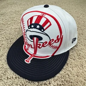 NY Yankees Hat New Era 9Fifty Snapback Patriotic Baseball Logo Red White Blue - Picture 1 of 9