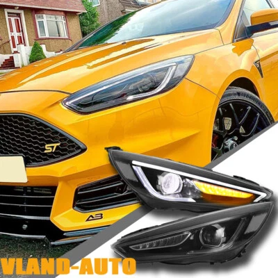 LED Projector Headlights Fit 2015-2018 Ford Focus Upgrade w/Sequential Turn sig - image 1 of 4