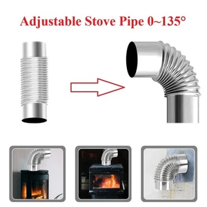 Adjustable Stove Pipe with 0~135 Degree Elbow Bend for Custom Installations - Picture 1 of 12