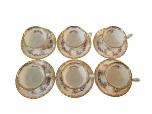 Juego de 6 tazas de té Royal Albert Diminty Rose con platillos rosas rosadas Inglaterra 1969 - Imagen 1 de 12