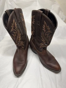 Laredo 4243 Men’s Brown Leather Western Boots Soft Pointed Toe Size 10.5EW - Picture 1 of 12