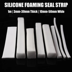 1m Silikon Schaum Dichtungsstreifen 3mm-30mm dick 10mm-50mm breit Verschleiß hochelastisch - Bild 1 von 4