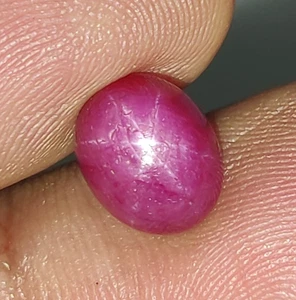 Natural Star Ruby Oval Shape Cabochon Six Rayed Star Gemston 5.82 Ct 9.5X7.5X7mm - Picture 1 of 5