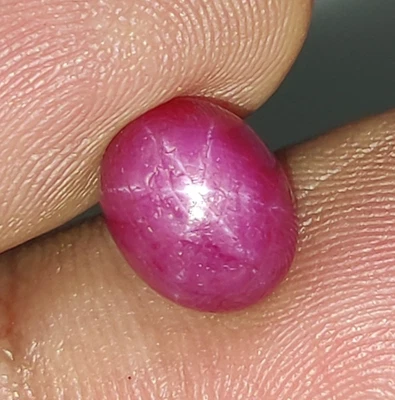 Natural Star Ruby Oval Shape Cabochon Six Rayed Star Gemston 5.82 Ct 9.5X7.5X7mm - Image 1 of 4