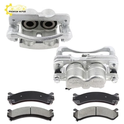 2X Front Brake Calipers And 4X Brake Ceramic Pads For 2003-2005 GMC Savana 2500 - Image 1 of 4