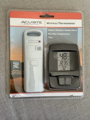 ACU-RITE Wireless Digital Thermometer Indoor Outdoor Weather Station 00606 NEW - Image 1 of 4