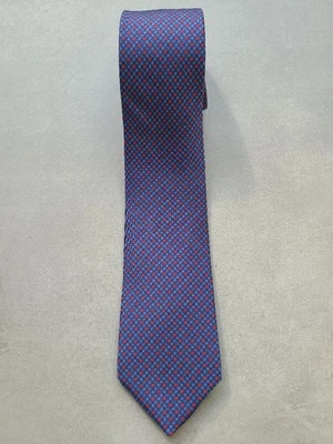 Corbata HERMES Nueva Sin Usar Púrpura Roja Geométrica 100% Seda Hecha en Francia Foto 1 de 3