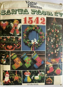 Vogue  Pattern Santa Pack 4 1542 Uncut VTG  Christmas Home Decor UNCUT - Picture 1 of 8