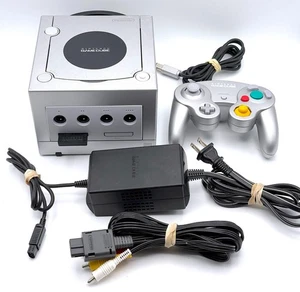 Nintendo GameCube Platinum System Bundle w/ Controller, Cables, Card 251 DOL-101 - Picture 1 of 2