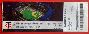 Byron Buxton CYCLE PITTSBURGH PIRATES TWINS 7.12.2025 GAME TICKET - Bild 1 von 16