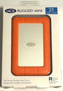 LaCie Rugged Mini 2TB All-Terrain External Hard Drive Orange Factory Sealed Box - Afbeelding 1 van 1