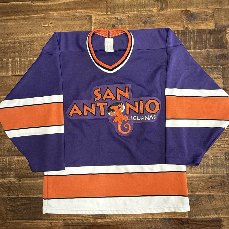 Винтажная хоккейная футболка IHL San Antonio Iguanas размер XS/S 🏒 *РЕДКАЯ* - Изображение 1 из 4