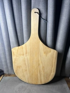 VTG Wood Pizza Peel Paddle Tapered Edge Long Handle Kitchen Utensil 25 X 13 Inch - Picture 1 of 12
