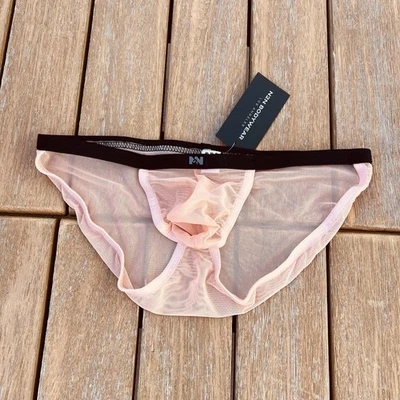 N2N Bodywear Men peach color sexy Sheer mesh string bikini underwear size M L - Image 1 of 4
