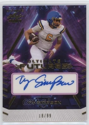 2022 Leaf Ultimate Draft Ultimate Futures Gold 18/99 Ty Simpson #UF-TS1 Auto - Image 1 of 3