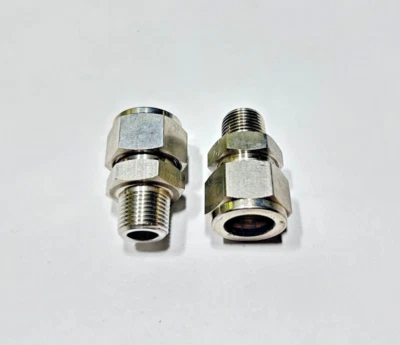 (2) 768L_SS_5/8X3/8 Ham-Let Stainless Steel 5/8" Tube x 3/8" NPT Male Connector - Image 1 of 4