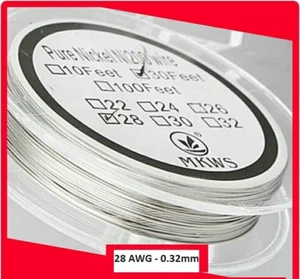 Carrete de níquel puro Ni200 30 pies, alambre de 9,1 m 28 AWG (0,32 mm) para bricolaje, reparaciones, manualidades - Imagen 1 de 1