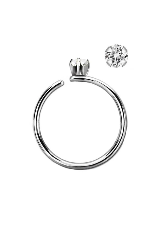 Anillo de nariz de acero quirúrgico 316L Tragus Daith hélice oreja cartílago aro de tabique 20G Foto 1 de 1