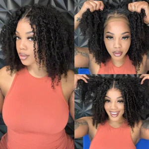UNice Pre Cut Kinky Curly Glueless Wear Go Lace Front Human Hair Wigs for Women - Picture 1 of 11