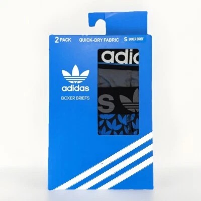adidas Boxer Briefs Mens Small 2 Pack 6" Inseam Tagless Waistband Quick Dry - Image 1 of 4