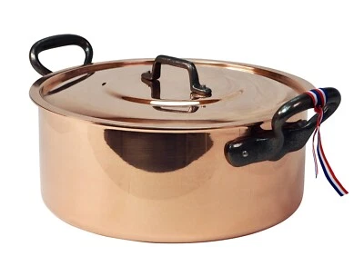 BAUMALU marmite en cuivre 7,5 litres – 28 cm étamée avec couvercle - Photo 1/4