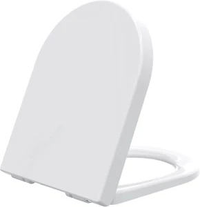 Premium Toilettendeckel D-Form WC Sitz mit Absenkautomatik Weiß Soft Close C1003 - Bild 1 von 7