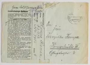 ALEMANIA Austria a POLONIA 1944 GUSEN Campo de Concentración KZ Cubierta a Esposa en LOOK - Imagen 1 de 2
