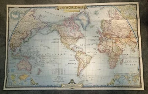 1951 Diciembre National Geographic SUPLEMENTO DE MAPA: El mapa del mundo - Imagen 1 de 8